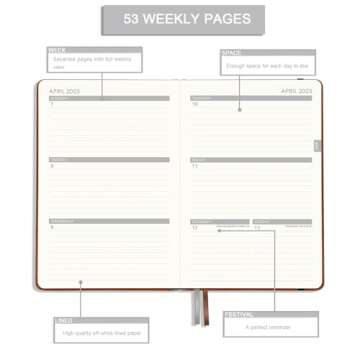 2025 Planner - Weekly, Monthly with Stickers, Elegant Design