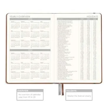 2025 Planner - Weekly, Monthly with Stickers, Elegant Design