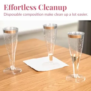 Prestee 24 Elegant Disposable Champagne Flutes