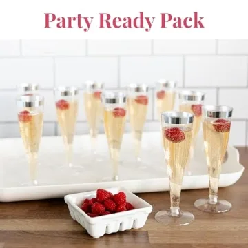 Prestee 24 Elegant Disposable Champagne Flutes