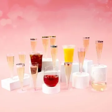 Prestee 24 Elegant Disposable Champagne Flutes