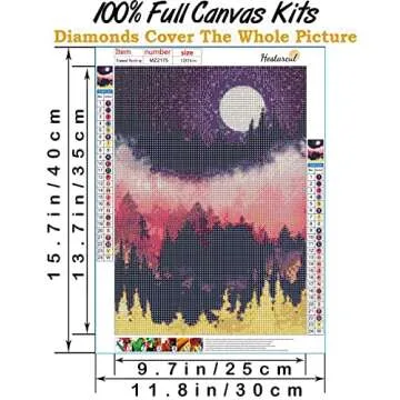 Hestarcul Diamond Art Kits,Abstract Diamond Painting Kits for Adults,Paint with Diamonds Round for Gift,Wall Decor(12x16)