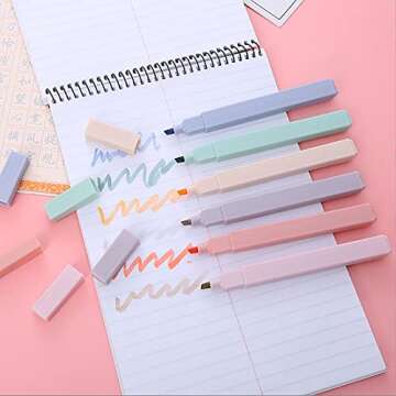 Yamadura Highlighter Marker Set – Pastel Colors for Creative Marking & Writing