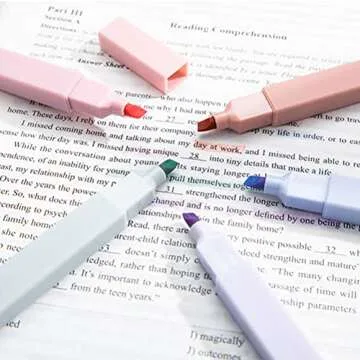 Yamadura Highlighter Marker Set - 6 Pastel Colors for Easy Use