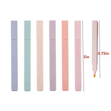 Yamadura Highlighter Marker Set - 6 Pastel Colors for Easy Use