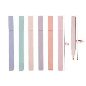 Yamadura Highlighter Marker Set - 6 Pastel Colors for Easy Use