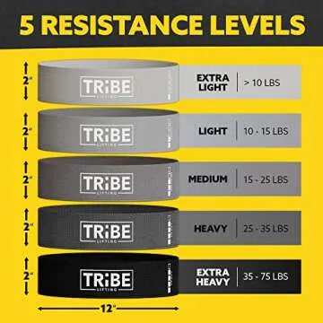 Fabric Booty Bands for Legs and Butt Workout - Resistance Bands Set (8)