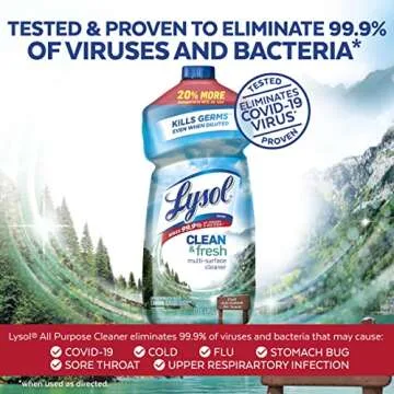 Lysol Multi-Surface Cleaner, Sanitizing and Disinfecting Pour, to Clean and Deodorize, Cool Adirondack Air, 48oz