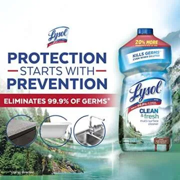 Lysol Multi-Surface Cleaner, Sanitizing and Disinfecting Pour, to Clean and Deodorize, Cool Adirondack Air, 48oz