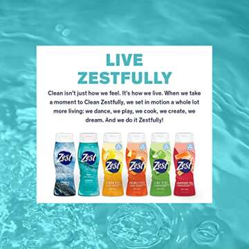 Zest Lemon Peel and Agave Body Wash - Invigorating and Energizing Ingredients Refresh, Moisturize and Soothe your Skin - 16.5 Fl Oz - Pack of 6