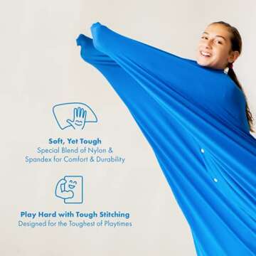 Harkla Body Sock - Sensory Socks for Kids - Stretchable Sensory Sack to Help Kids Relax and Focus - Easy to Wash Breathable Sensory Full Body Sock for Kids - Medium 48" x 27"