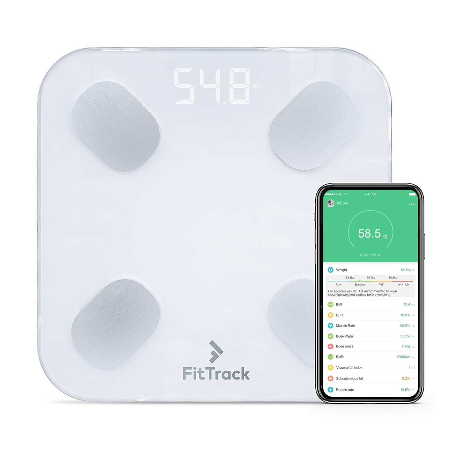 FitTrack Dara Smart BMI Digital Scale for Accurate Monitoring