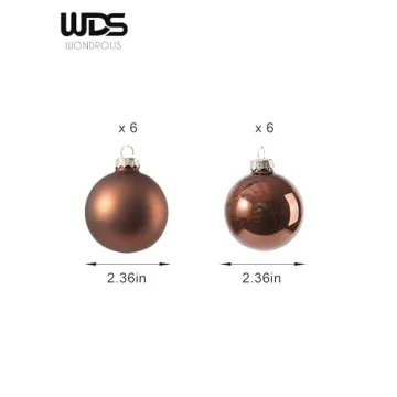 Buy WDS WONDROUS Brown Glass Christmas Ball Ornaments