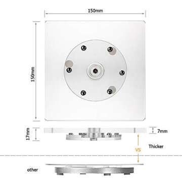 Kasmoire Cookie Decorating Turntable, Sugar Cake Cookie Decorating Supplies Kit-with Anti-Slip Silicone Mat,Turns Smoothly Easy Control and Convenient,5.7 x 5.7inch,Thicker,Acrylic,Square