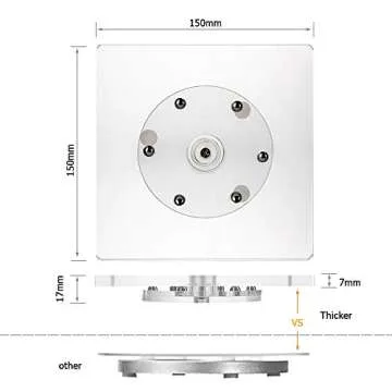 Kasmoire Cookie Decorating Turntable, Sugar Cake Cookie Decorating Supplies Kit-with Anti-Slip Silicone Mat,Turns Smoothly Easy Control and Convenient,5.7 x 5.7inch,Thicker,Acrylic,Square