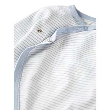 little planet by carter's unisex-baby Organic Cotton Wrap Sleep & Play, Seal Blue Stripes, 9 Months