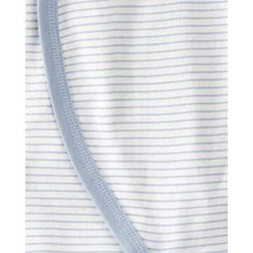little planet by carter's unisex-baby Organic Cotton Wrap Sleep & Play, Seal Blue Stripes, 9 Months
