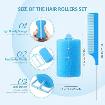 Syhood 48 Pcs Sponge Hair Rollers Soft Curls Kit