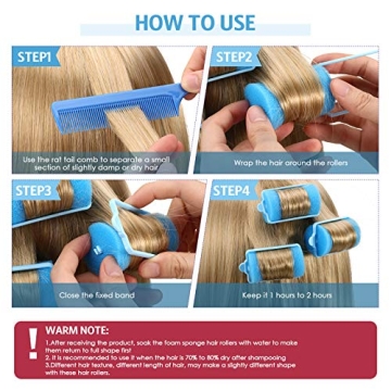 Syhood 48 Pcs Sponge Hair Rollers Soft Curls Kit