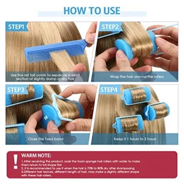 Syhood 48 Pcs Sponge Hair Rollers Soft Curls Kit