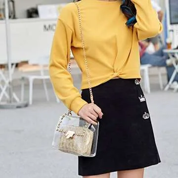YYW Clear Purse 2 in 1 Stylish Bag for Women