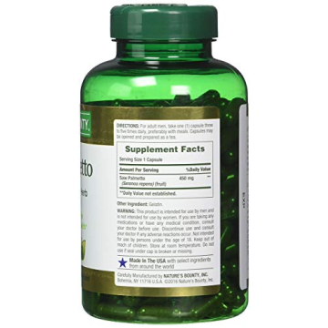 Nature's Bounty Saw Palmetto 450 mg Capsules 250 ea