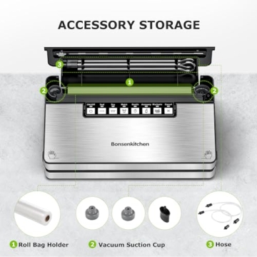 Bonsenkitchen Stainless Steel Vacuum Sealer with 8 Functions