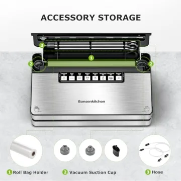 Bonsenkitchen Stainless Steel Vacuum Sealer with 8 Functions