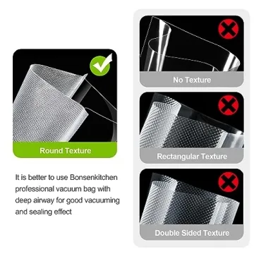 Bonsenkitchen Stainless Steel Vacuum Sealer with 8 Functions