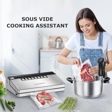 Bonsenkitchen Stainless Steel Vacuum Sealer with 8 Functions