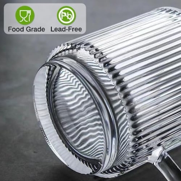 Stylish Mfacoy Glass Coffee Mug Set with Bamboo Lids