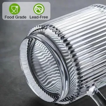 Stylish Mfacoy Glass Coffee Mug Set with Bamboo Lids