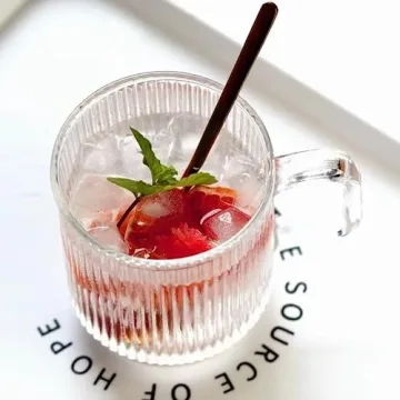 Stylish Mfacoy Glass Coffee Mug Set with Bamboo Lids