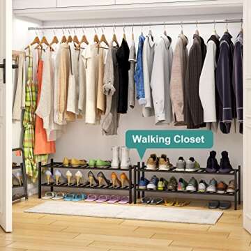 viewcare Shoe Rack for Entryway,Shoe Organizer for Hallway Closet, Free Standing Shoe Racks for Indoor Outdoor