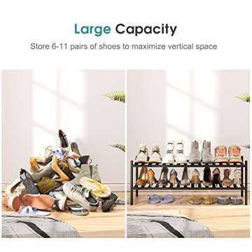 viewcare Shoe Rack for Entryway,Shoe Organizer for Hallway Closet, Free Standing Shoe Racks for Indoor Outdoor
