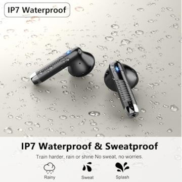 Wireless Earbuds with 56H Playtime and Waterproof Design