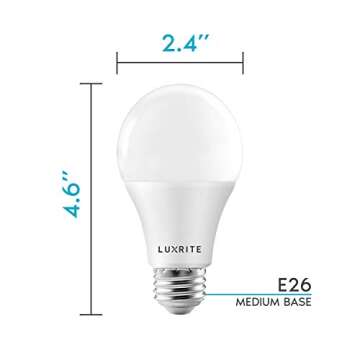 LUXRITE A19 LED Bulbs Dimmable 5000K 1600 Lumens
