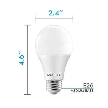 LUXRITE A19 LED Bulbs Dimmable 5000K 1600 Lumens