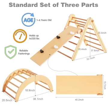 Beright 4 in 1 Pikler Triangle Gym for Safe Play
