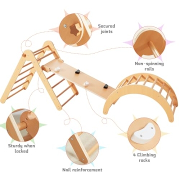 Beright 4 in 1 Pikler Triangle Gym for Safe Play