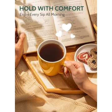 Sweese Porcelain Mugs - 12 Ounce for Coffee, Tea, Mocha and Mulled Drinks - Set of 6, Hot Assorted Colors