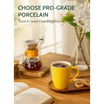 Sweese Porcelain Mugs - 12 Ounce for Coffee, Tea, Mocha and Mulled Drinks - Set of 6, Hot Assorted Colors