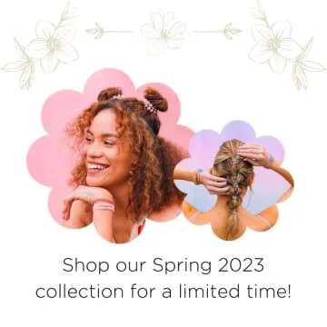 TELETIES - Small Spiral Hair Coils - Spring Collection - Ponytail Holder Hair Ties for Women - Phone Cord Hair Ties - Strong Grip, No Rip, Water Resistant, No Crease - 3 pack - Punchy