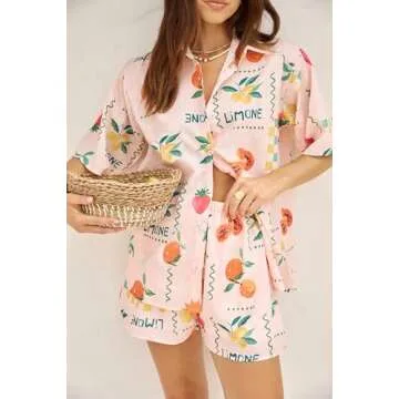 Trendy ROAONOCOMO Women's Graphic 2 Piece Beach Outfit