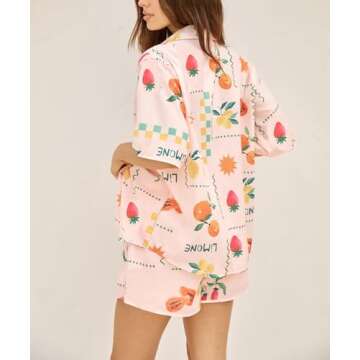 Trendy ROAONOCOMO Women's Graphic 2 Piece Beach Outfit