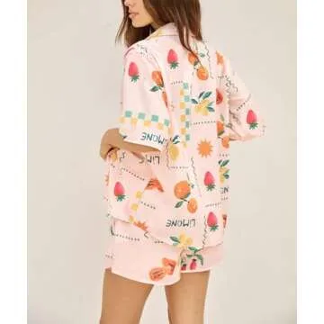 Trendy ROAONOCOMO Women's Graphic 2 Piece Beach Outfit