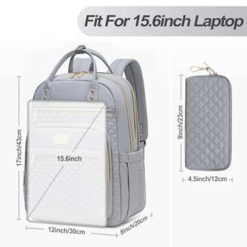 Tealari Laptop Backpack with Wallet - Water Resistant, Fashionable & Functional