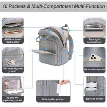 Stylish Tealari Laptop Backpack for Women, Durable & Functional