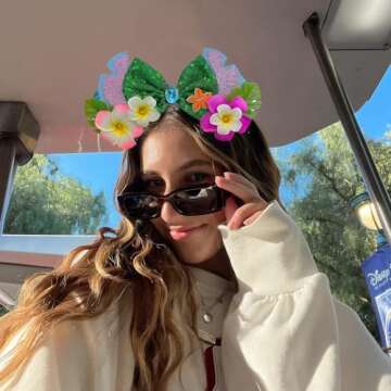 Bmobuo Moana Mouse Ears Headband, Colorful Flower Headband for Adult Women, Costume Headwear for The...