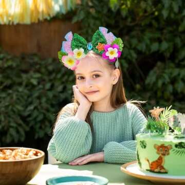 Bmobuo Moana Mouse Ears Headband, Colorful Flower Headband for Adult Women, Costume Headwear for Theme Party, Princess Cosplay, Hawaii Party, Birthday Party